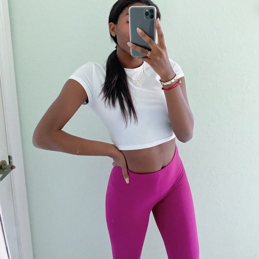 Yogalicious cranberry High waisted leggings